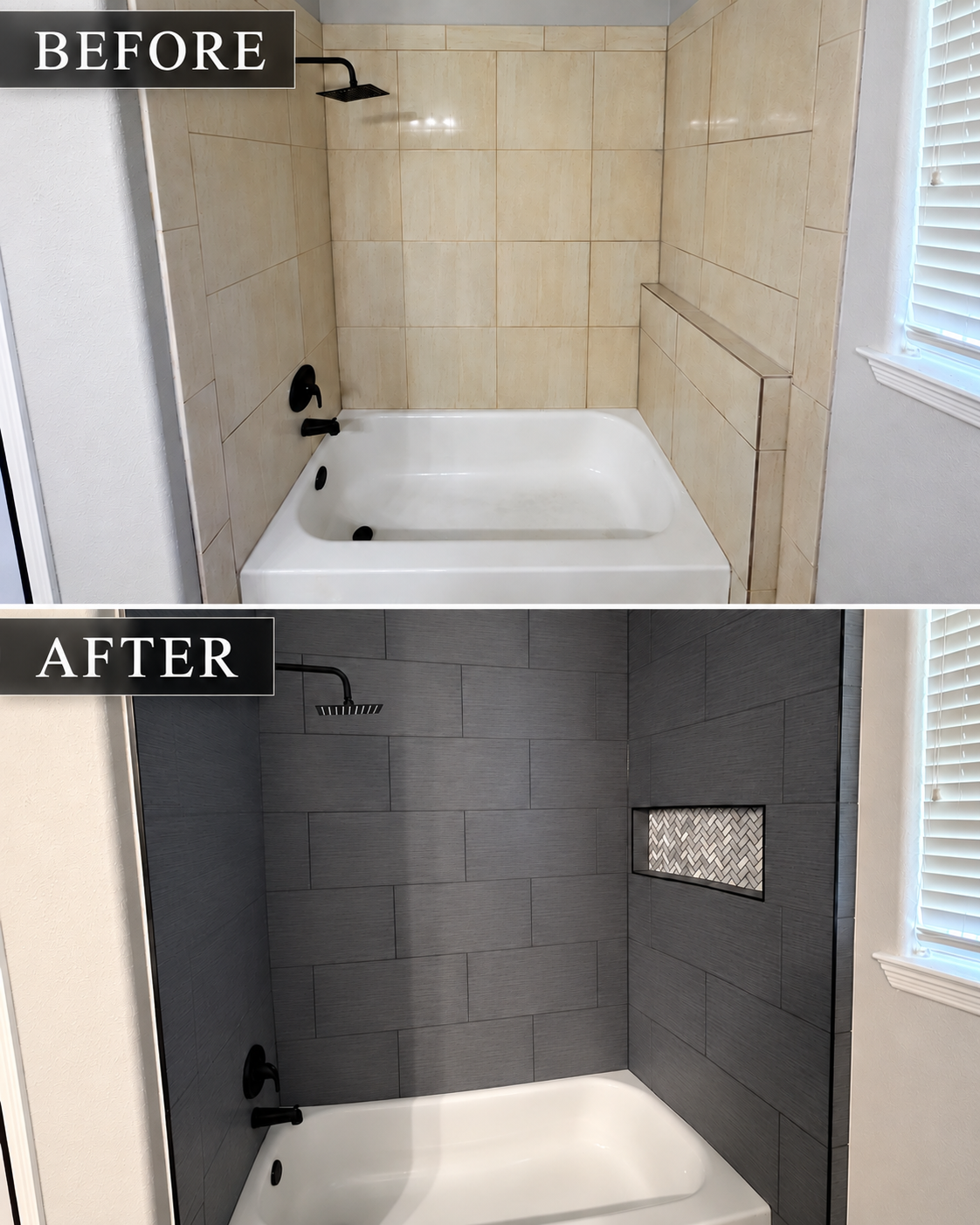 Bathroom renovation before and after